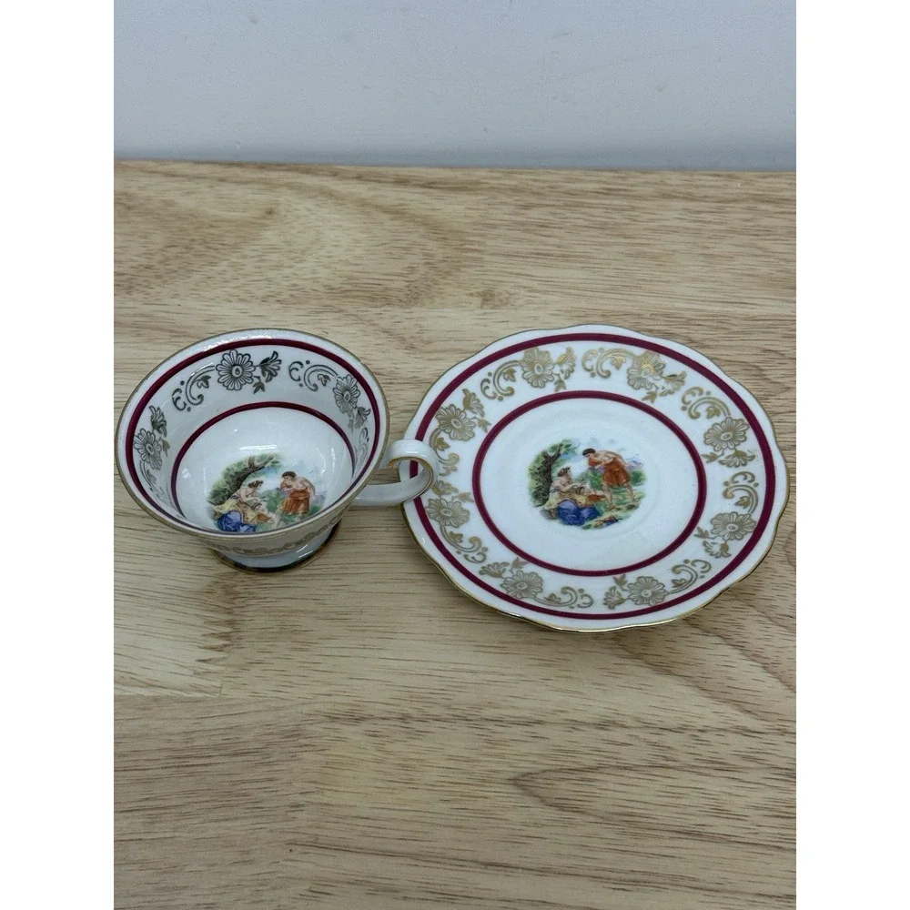 Vintage Tea Cup‎ & Saucer. Bavaria Germany Miniature Mitterteich #61